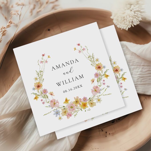 Servilleta De Papel Elegante Boda de Flor Salvaje Rosa (Subido por el creador)