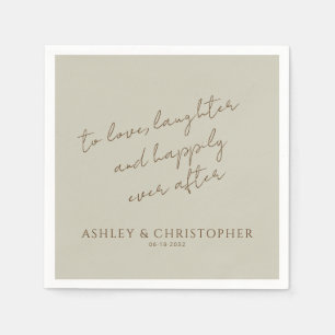 Servilleta De Papel Elegante Boda de Flor Silvestre Moderna