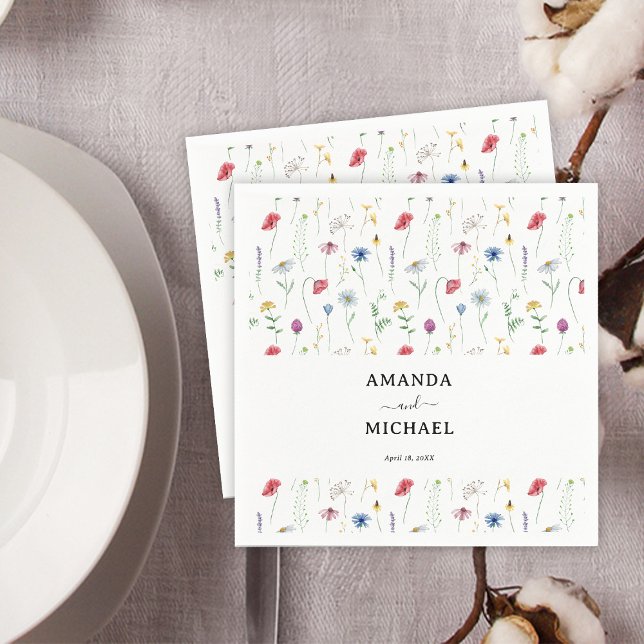 Servilleta De Papel Elegante Boda de Flores Silvestres (Subido por el creador)