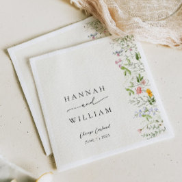 Servilleta De Papel Elegante Boda de flores silvestres del jardín