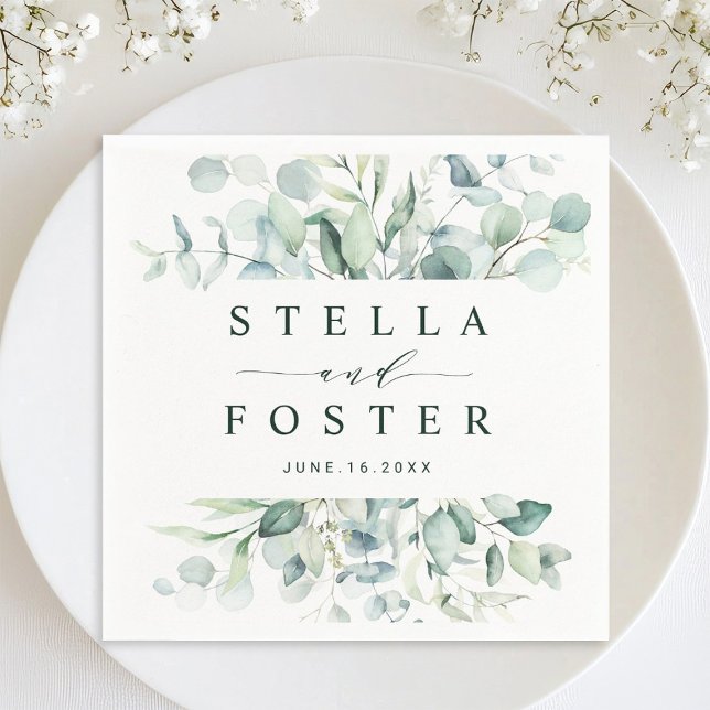 Servilleta De Papel Elegante Boda de follaje verde (Subido por el creador)