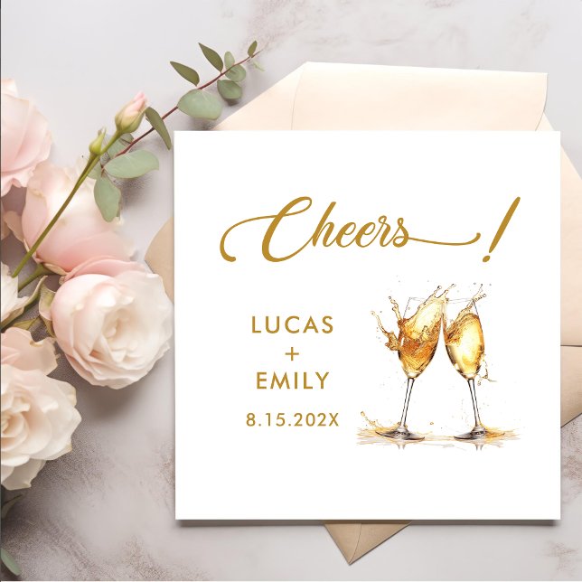 Servilleta De Papel Elegante Boda de gafas de guión moderno (Subido por el creador)