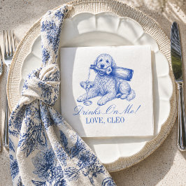 Servilleta De Papel Elegante Boda de Golden Doodle con Chinoiserie Dor