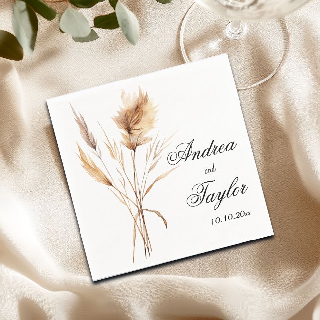 Servilleta De Papel Elegante Boda de Grass Pampas (Subido por el creador)