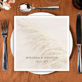 Servilleta De Papel Elegante Boda de Grass Rustic Pampas