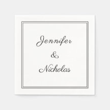 Elegante Boda De Guión Blanco Y Negro