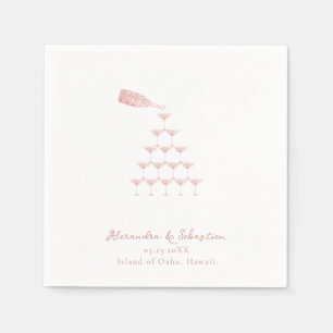 Servilleta De Papel Elegante Boda de guión rosa rosa de la torre del c