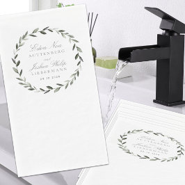 Servilleta De Papel Elegante Boda de guirnalda de oliva tradicional
