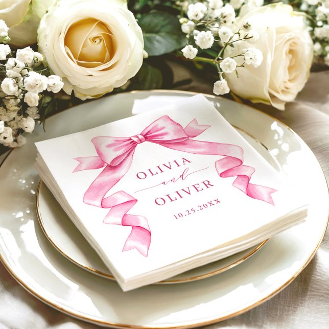 Servilleta De Papel Elegante Boda de inclinación suave y rosa (Subido por el creador)