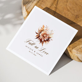 Servilleta De Papel Elegante Boda De La Caída Rústica En El Amor De La