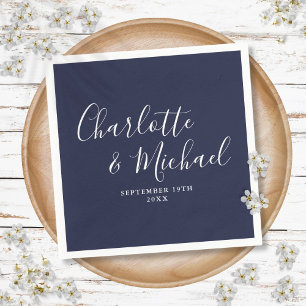 Servilleta De Papel Elegante Boda de la Marina Azul