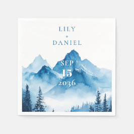 Servilleta De Papel Elegante Boda de las Montañas Azules