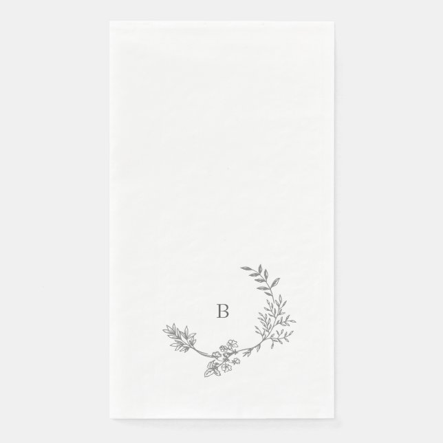 Servilleta De Papel Elegante Boda de Leafy con dibujos florales (Anverso)