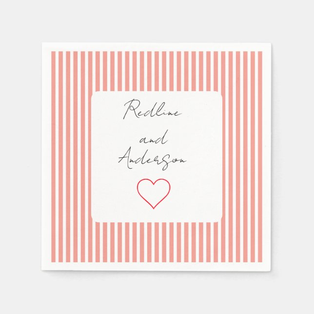 Servilleta De Papel Elegante Boda de Mandarina (Anverso)