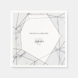 Servilleta De Papel Elegante Boda de mármol geométrico