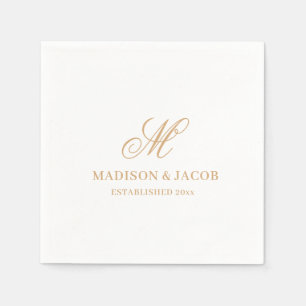 Servilleta De Papel Elegante Boda de Monograma 