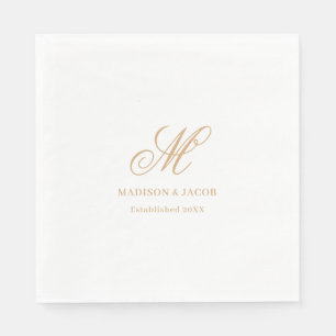 Servilleta De Papel Elegante Boda de Monograma 