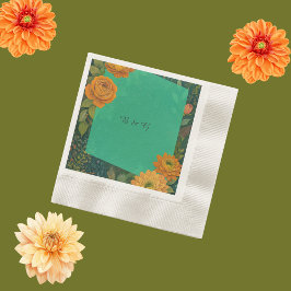 Servilleta De Papel elegante boda de monograma floral de otoño