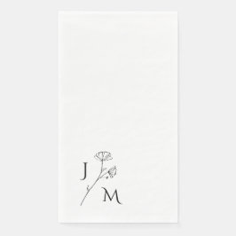 Servilleta De Papel Elegante Boda de Monograma Moderno