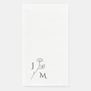 Servilleta De Papel Elegante Boda de Monograma Moderno