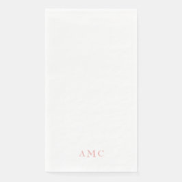 Servilleta De Papel Elegante Boda de Monograma Rosa/Rubor