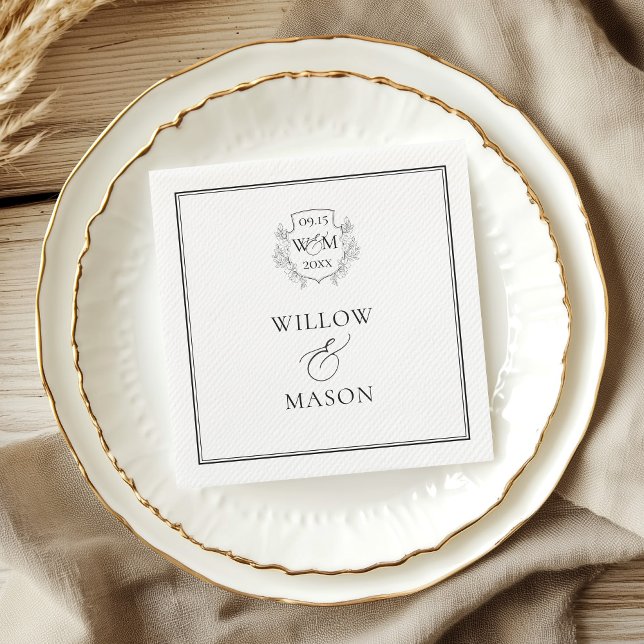 Servilleta De Papel Elegante Boda de Monograma Vintage (Elegant Vintage Monogram Wedding Napkins)