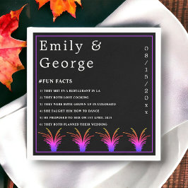 Servilleta De Papel Elegante Boda De Otoño Negro Y Blanco