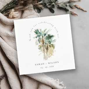 Servilleta De Papel Elegante Boda de Palm Trees Tropicales