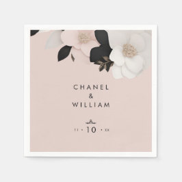 Servilleta De Papel Elegante boda de rosas rosa suave