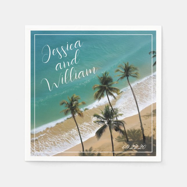 Servilleta De Papel Elegante Boda de verano (Anverso)