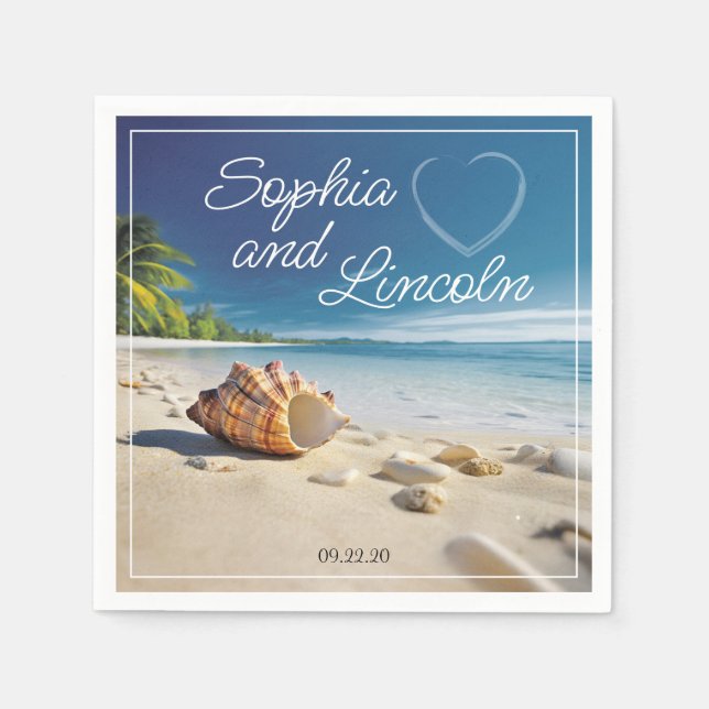 Servilleta De Papel Elegante Boda de verano (Anverso)