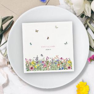 Servilleta De Papel Elegante Boda de verano de Flores Silvestres