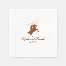Servilleta De Papel Elegante Boda de Western Dark Brown