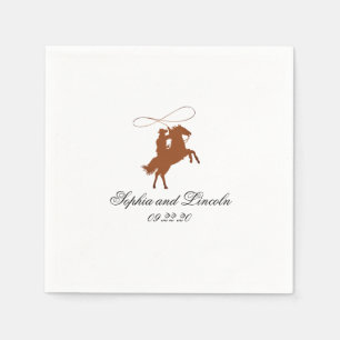 Servilleta De Papel Elegante Boda de Western Dark Brown
