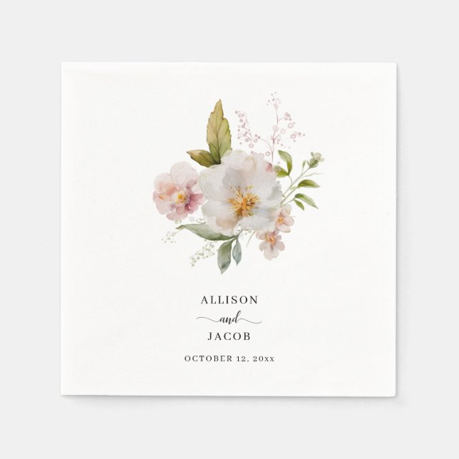 Servilleta De Papel Elegante Boda del Boho Wildflower (Anverso)