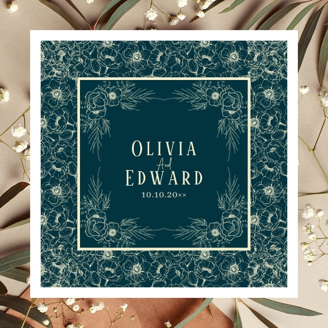 Servilleta De Papel Elegante Boda del florecimiento dorado (Subido por el creador)