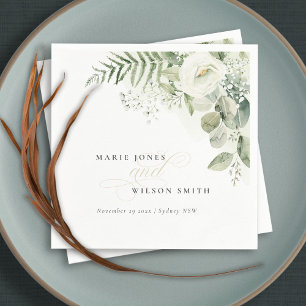 Servilleta De Papel Elegante Boda del Foliage Fern Eucalyptus Greenery