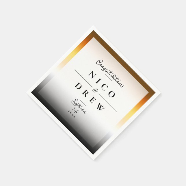 Servilleta De Papel Elegante Boda del Orgullo del Oso (Borde)