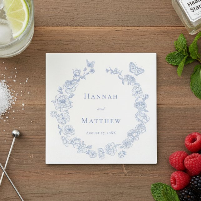 Servilleta De Papel Elegante Boda Escudo de pájaros de la Chinoiserie  (Subido por el creador)