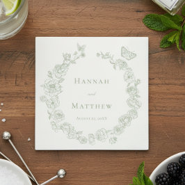 Servilleta De Papel Elegante Boda Escudo de pájaros de la Chinoiserie 