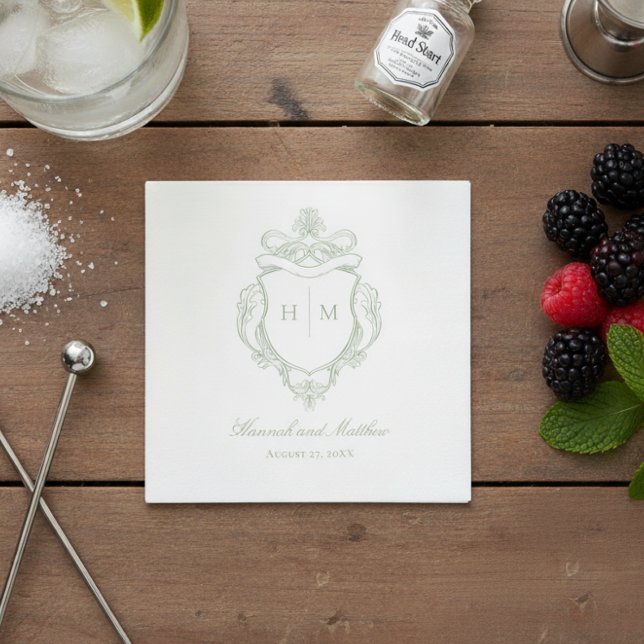 Servilleta De Papel Elegante Boda Escudo de pájaros de la Chinoiserie  (Subido por el creador)