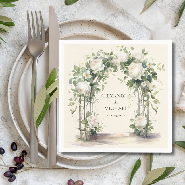 Servilleta De Papel Elegante Boda exótico blanco floral (Subido por el creador)