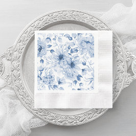 Servilleta De Papel Elegante Boda floral azul Napkin