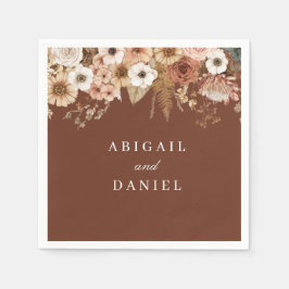 Servilleta De Papel Elegante Boda Floral Bohemio 