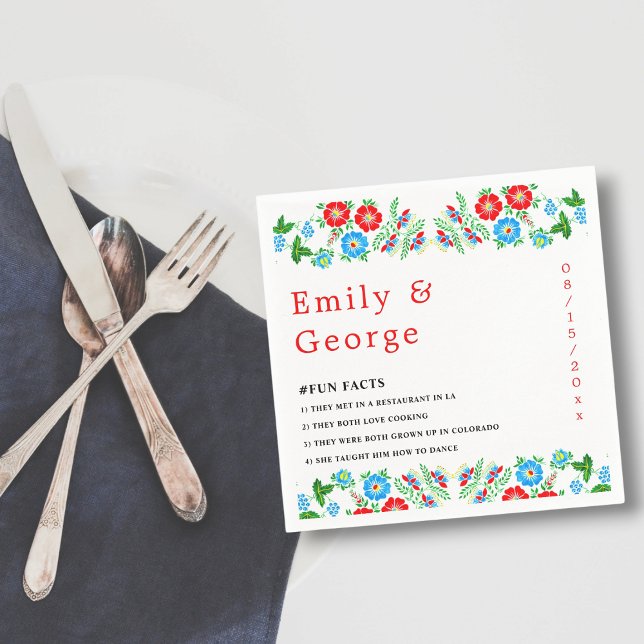 Servilleta De Papel Elegante Boda Floral Botánico Roses Rojos Azules (Subido por el creador)