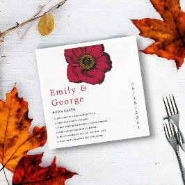 Servilleta De Papel Elegante Boda floral burdeos rojo rosa romántico