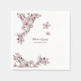 Servilleta De Papel Elegante Boda Floral Cherry Blossom