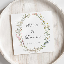 Servilleta De Papel Elegante Boda floral de flores silvestres vegetaci