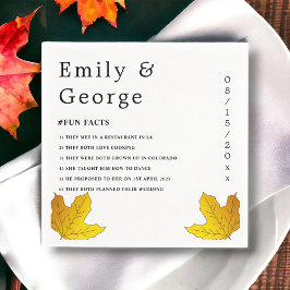 Servilleta De Papel Elegante Boda floral de hojas de oro rusticas