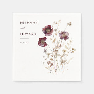 Servilleta De Papel Elegante Boda floral de otoño